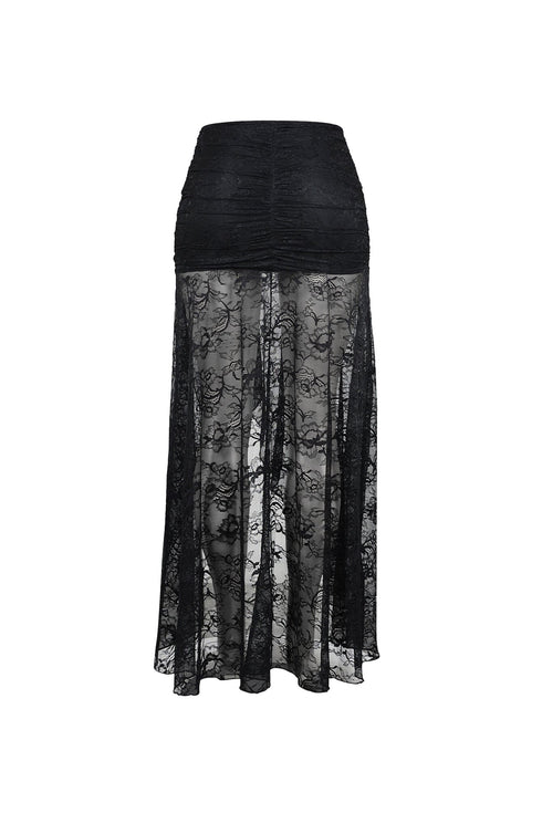 Noctelle Nights Mesh Lace Midi Skirt